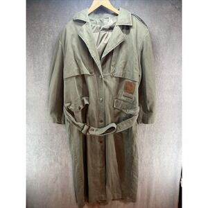 Vintage Together! Green‎ Cotton Duster Jacket Trench Coat Women's Sz 14